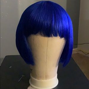 PREOWNED ROYAL BLUE SYNTHETIC BOB WIG